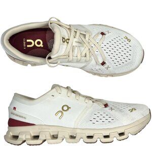 On Cloud X 4 Sneakers Limited Edition White Dark Red Trainers US Women's 9